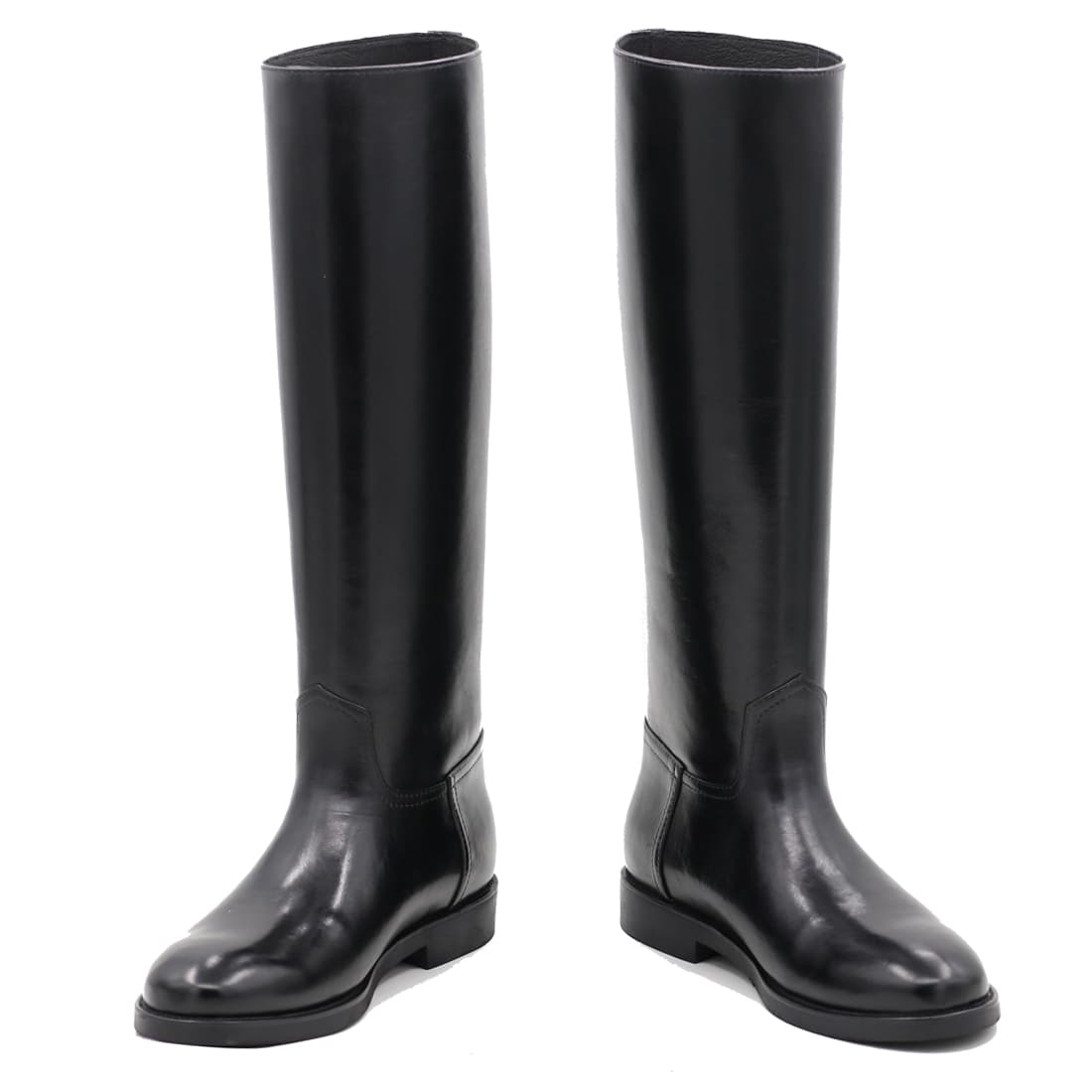 Bottes cuir mollet large, zip au choix