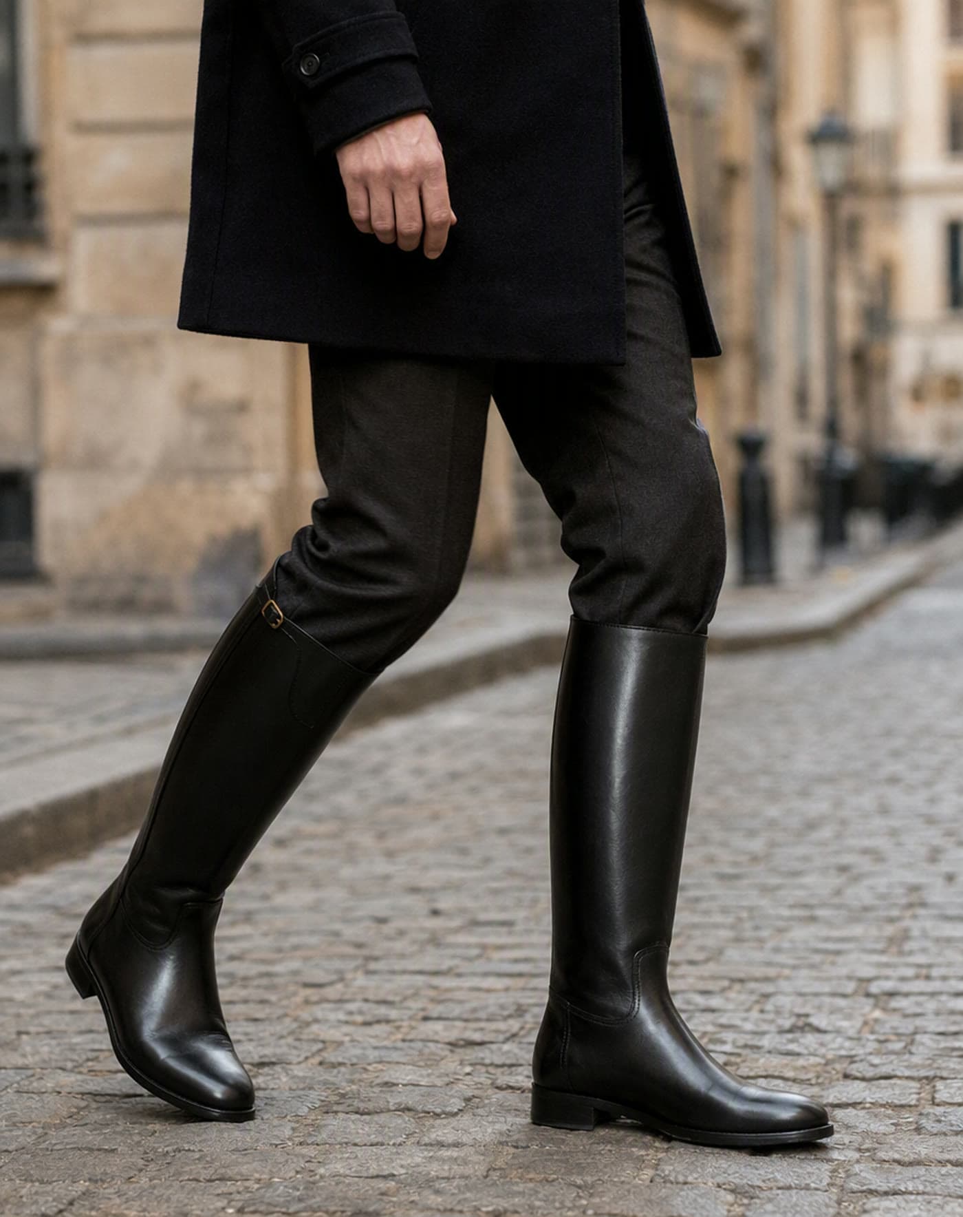 Bottes équitation cuir mollet large, Portée au quotidien