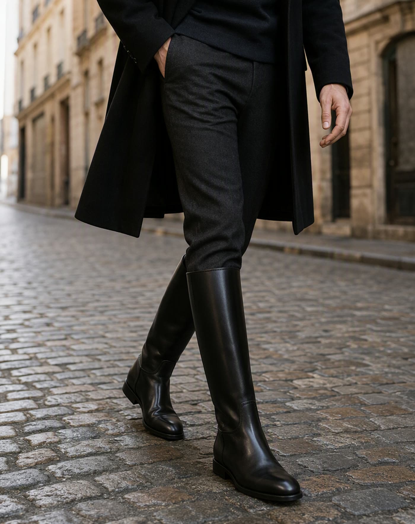 Bottes cuir mollet large à tirette, Portée au quotidien