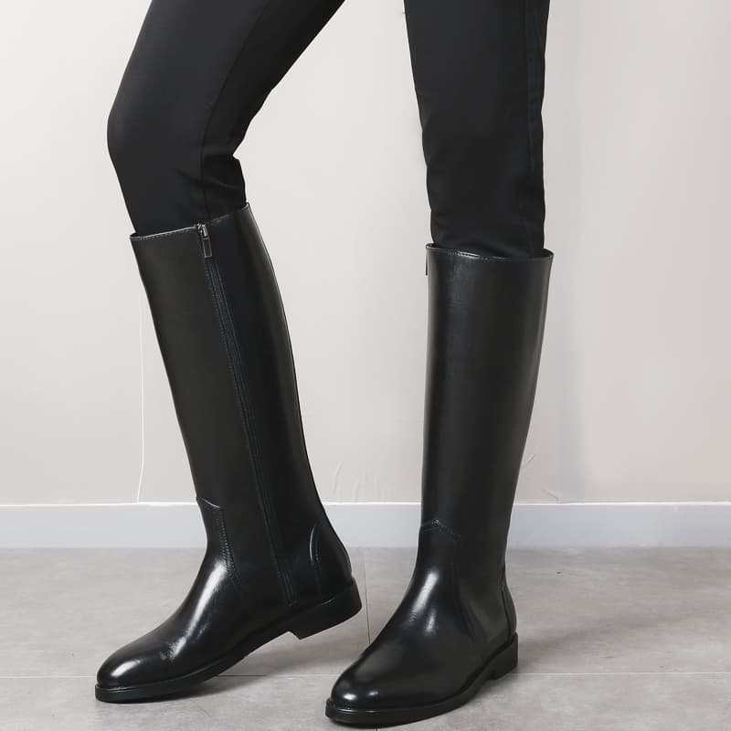 Botte cavalière sur-mesure cuir, zip intérieur