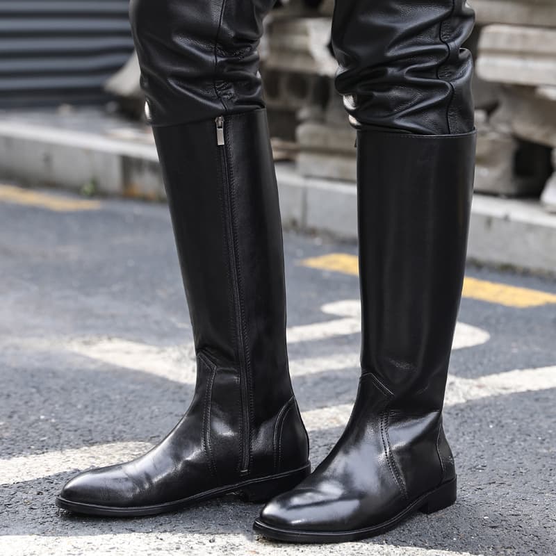 Botte cavalière sur-mesure cuir, zip intérieur