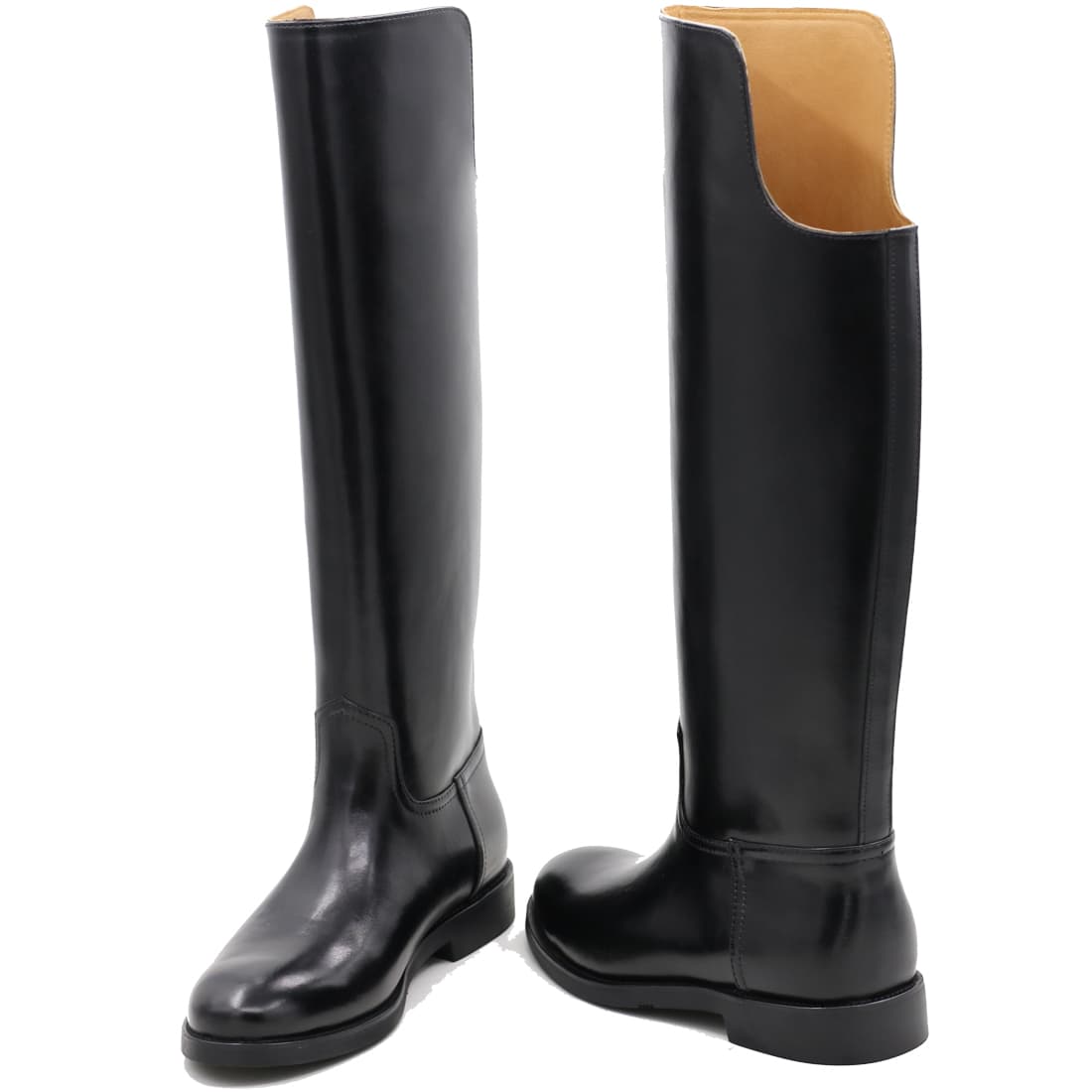 Bottes cuir mollet large sans zip