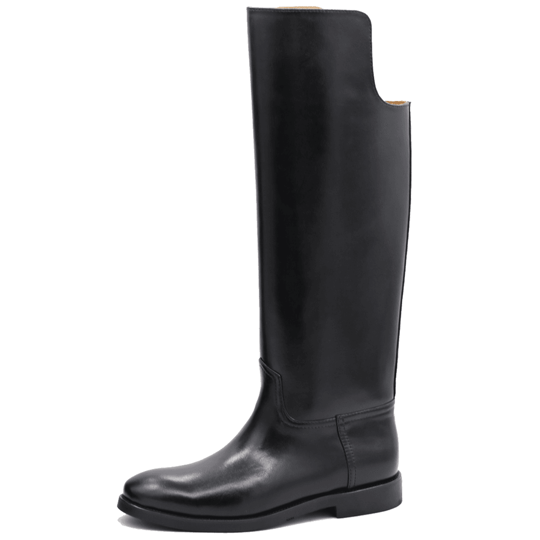 Bottes cuir mollet large sans zip