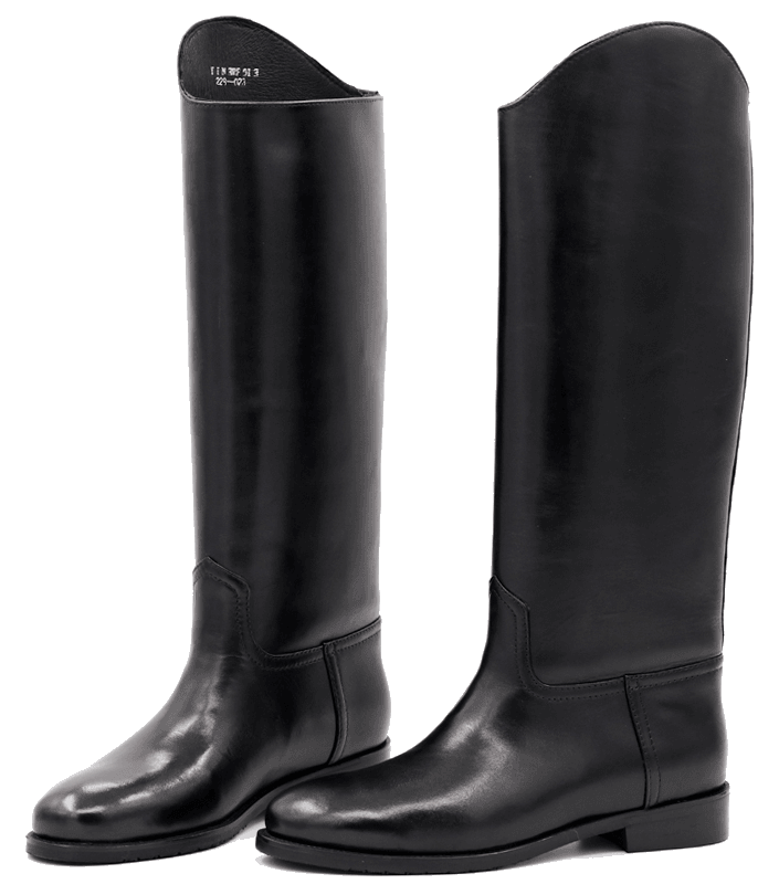 Bottes cuir mollet large à talon empilé