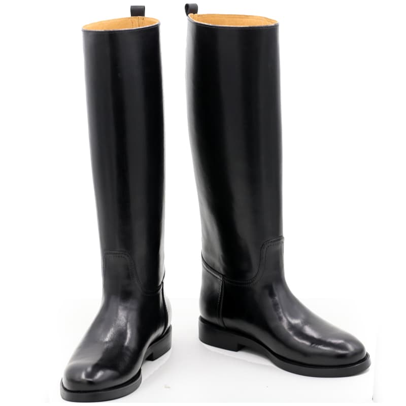 Bottes cuir mollet large à tirette