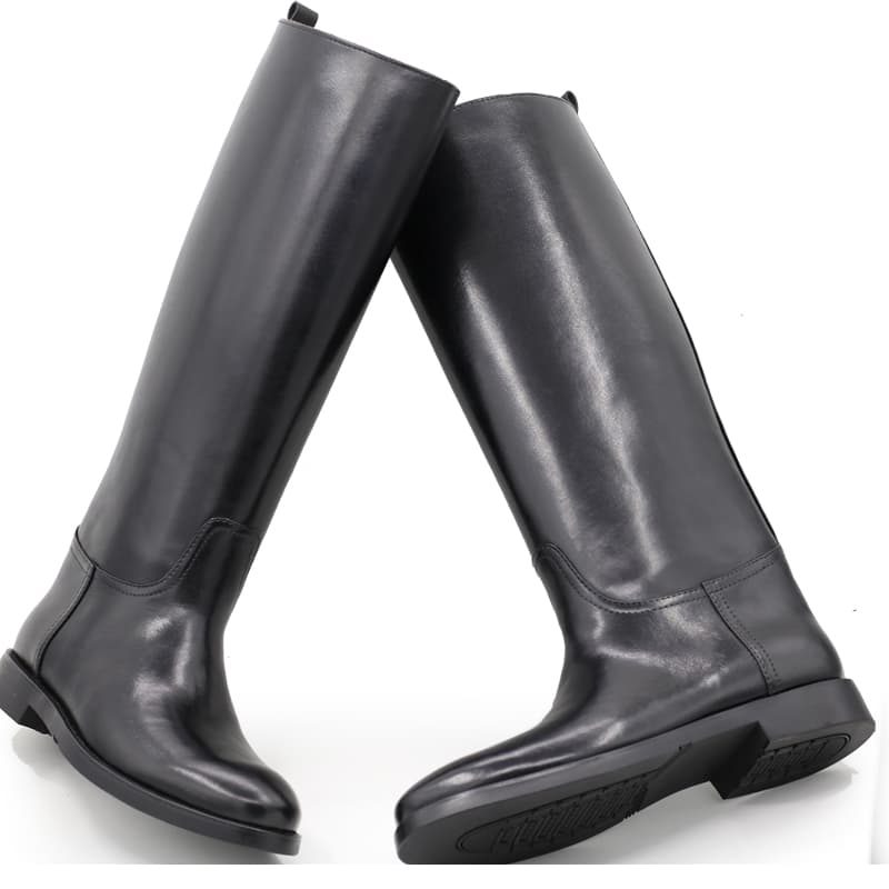 Botte cavalière sur-mesure cuir, sans zip