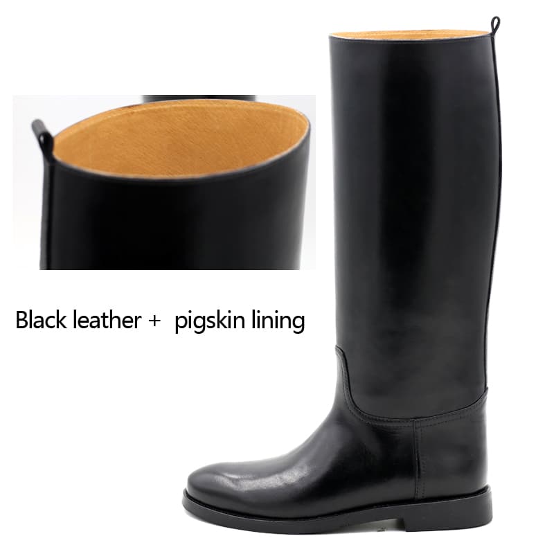 Botte cavalière sur-mesure cuir, sans zip
