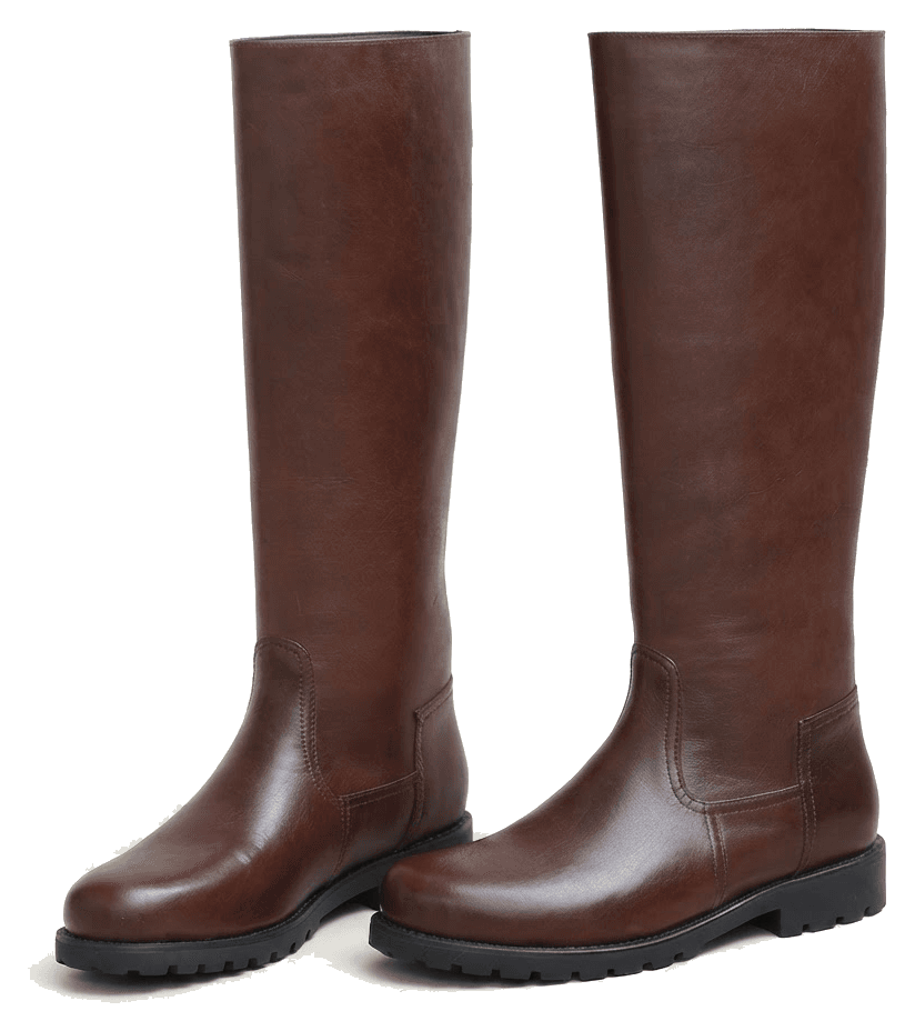 Bottes cuir cognac mollet large