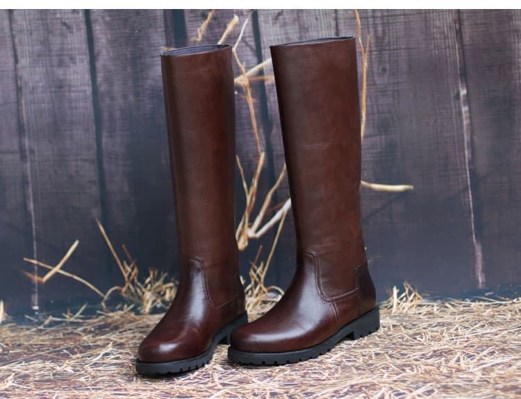 Botte cavalière sur-mesure cuir, sans zip