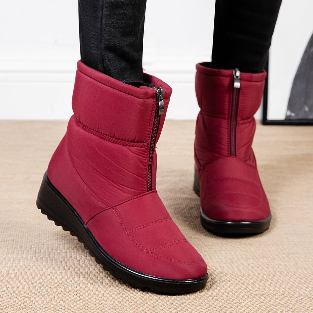 Bottes de ski rouge imperméable femme