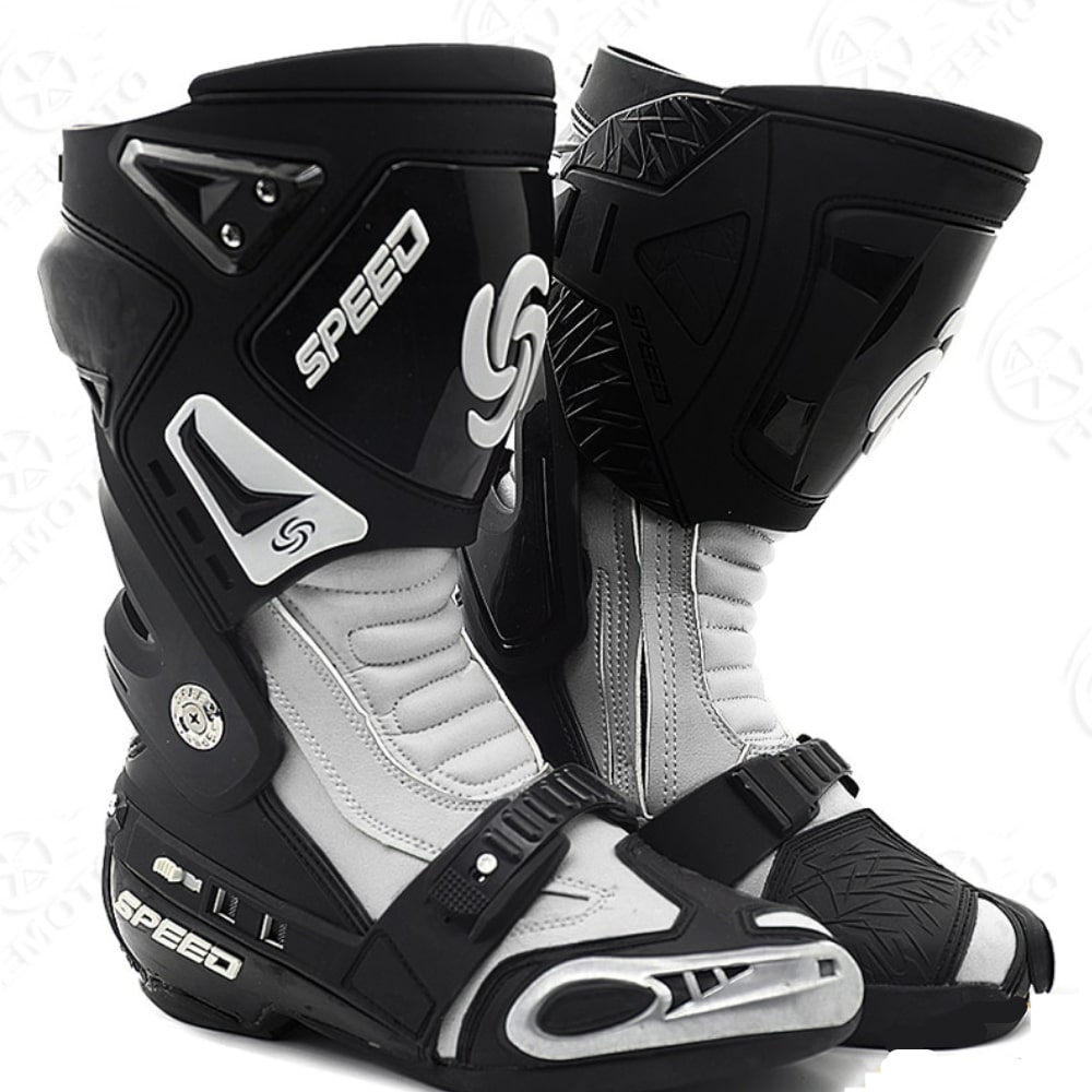 Bottes de moto pour homme ultra-résistantes - Blanc