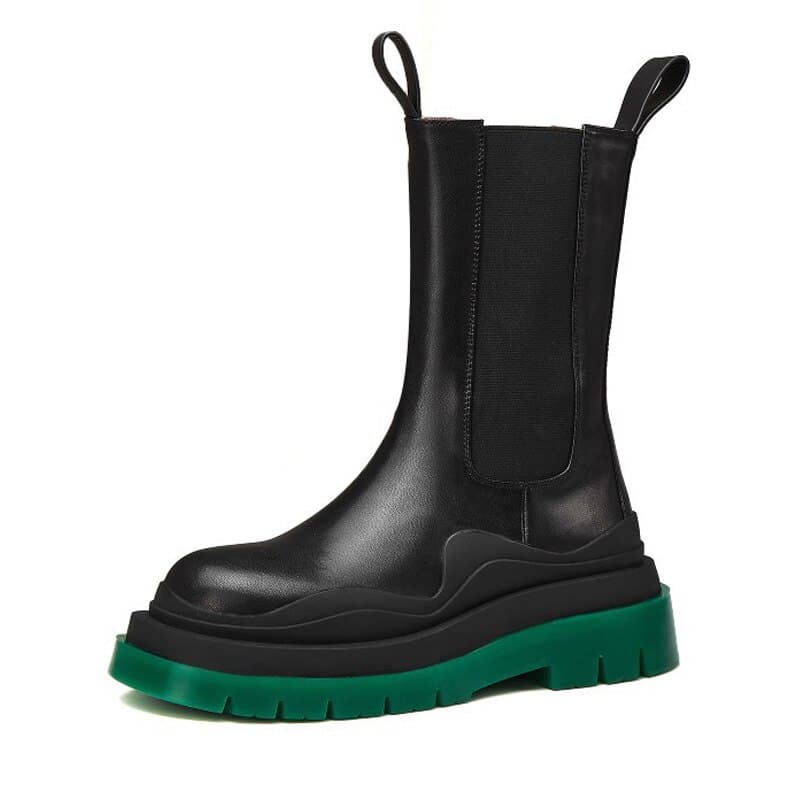 Bottes chunky à semelle épaisse et élastique pour femme