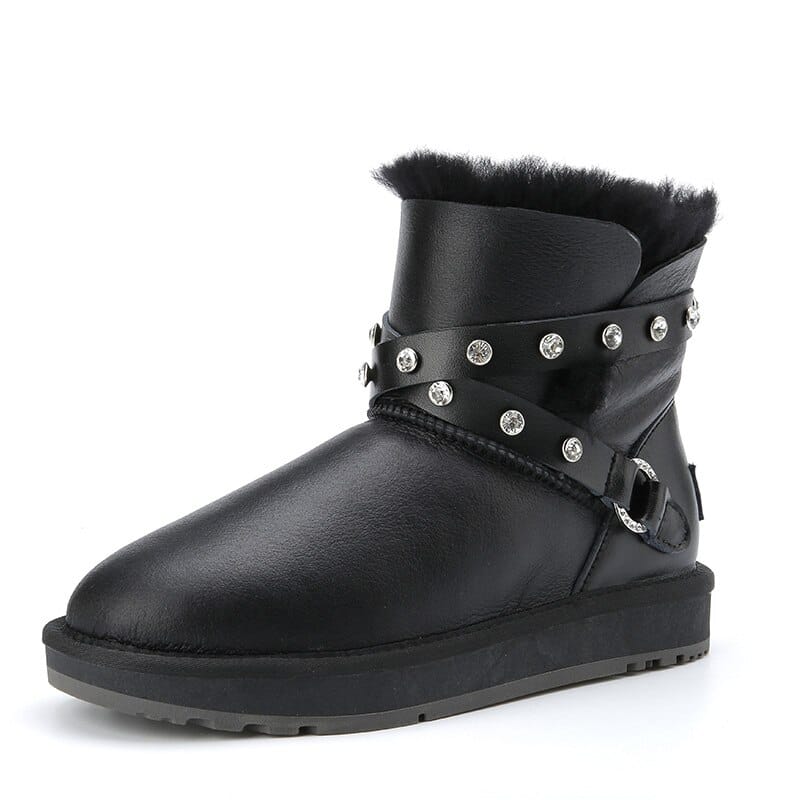 Bottes d'hiver à strass - Noir