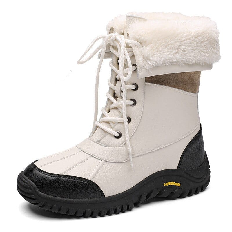Bottes de marche antidérapantes en coton et velours pour femmes
