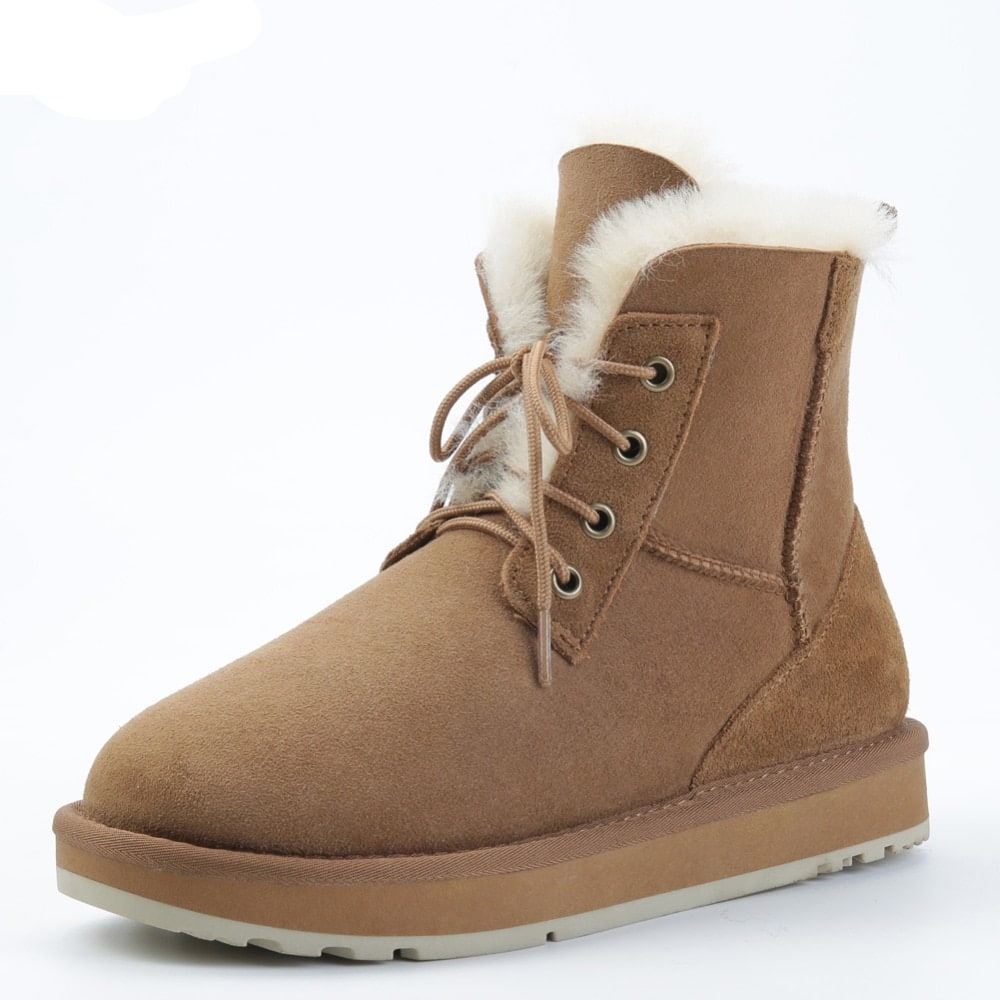 Bottes chaudes d'hiver à lacets