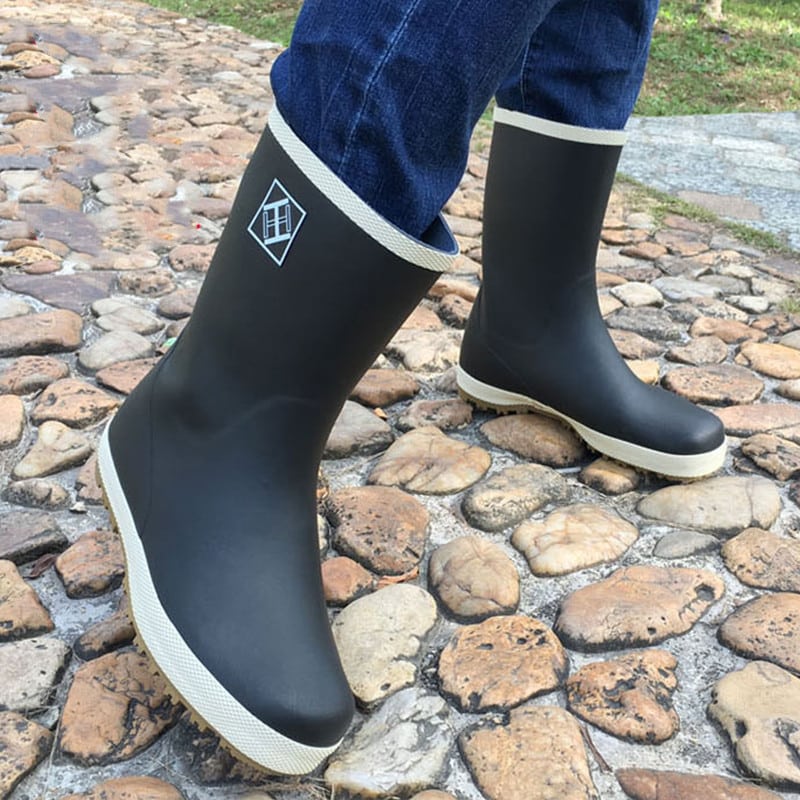 Bottes de pluie en caoutchouc pour homme - Noir