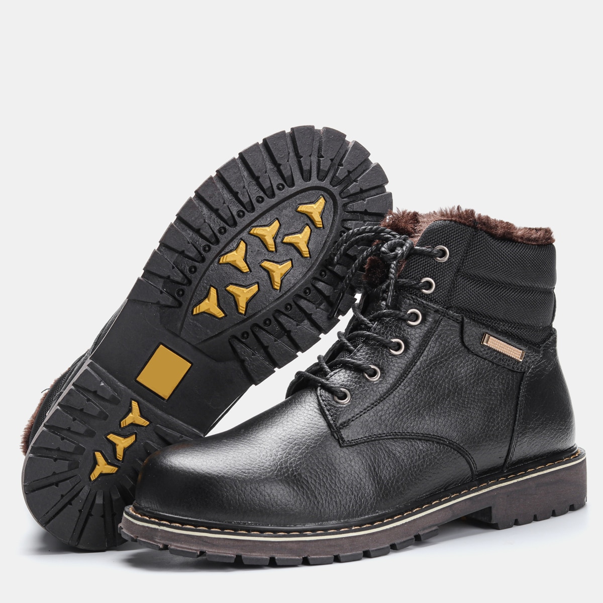 Bottes chaudes classiques en cuir - Noir