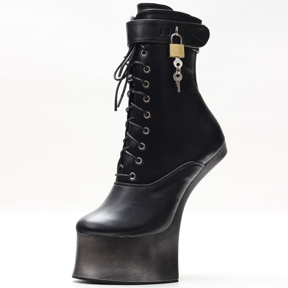 Bottes plateforme sans talon pour femme - Gris