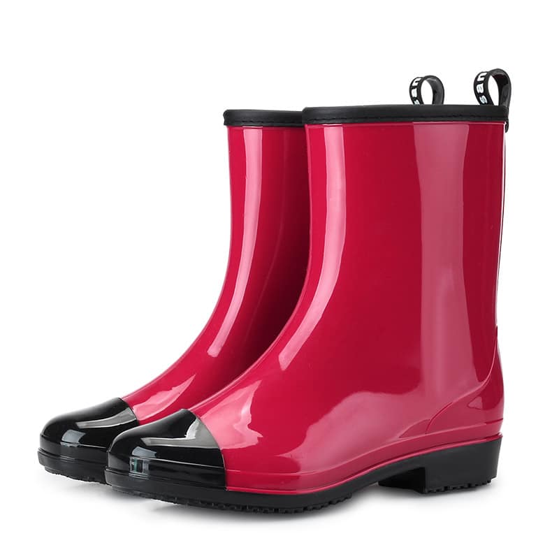 Bottes de pluie en caoutchouc imperméables pour femme - Rouge