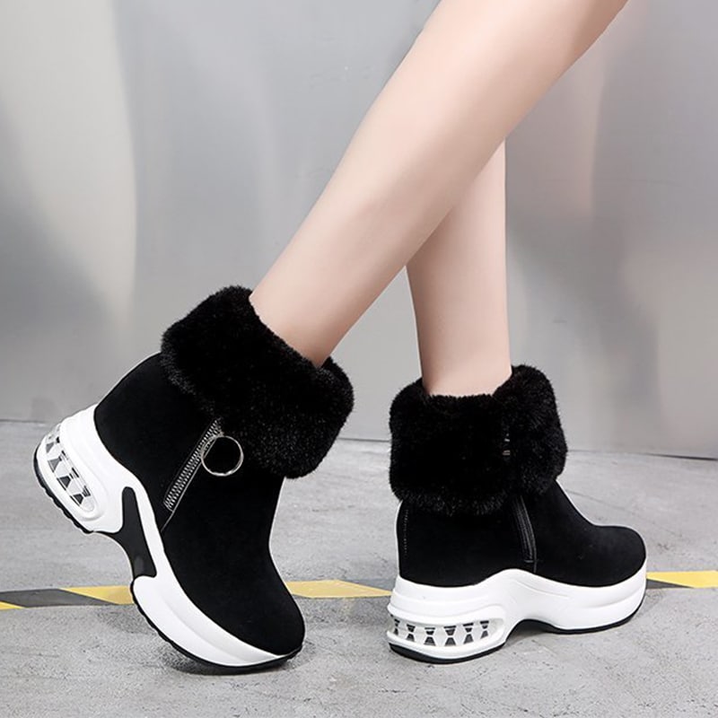 Bottines de ski chaudes à plateforme pour femme