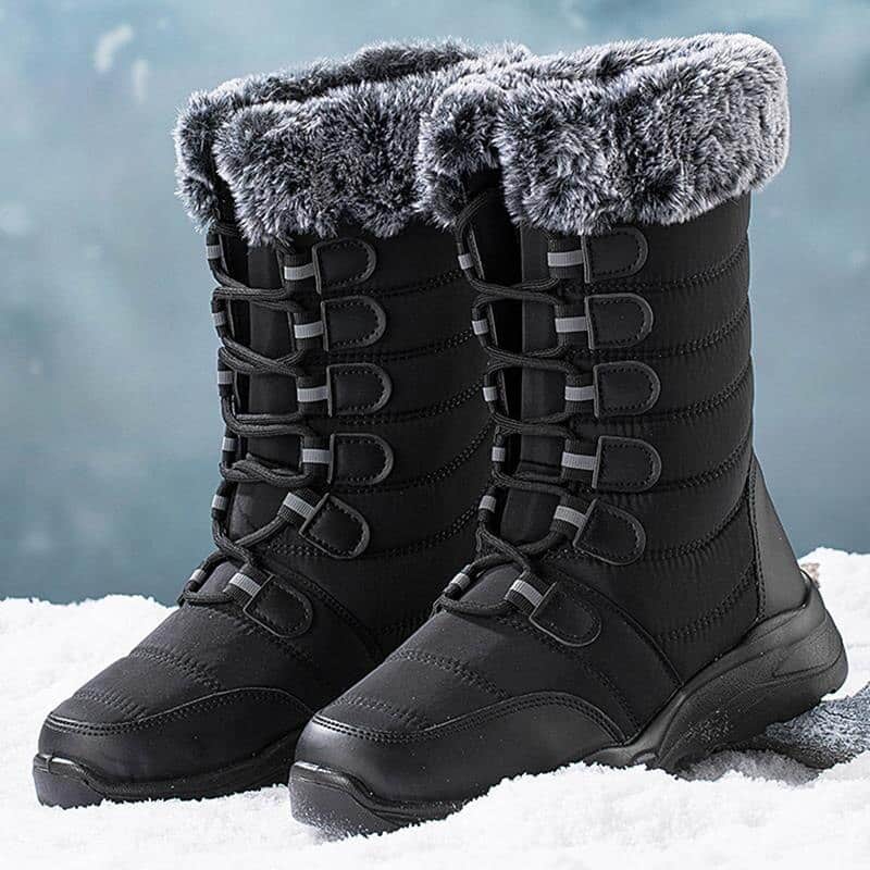Bottes de neige imperméables fourrées pour hommes et femmes