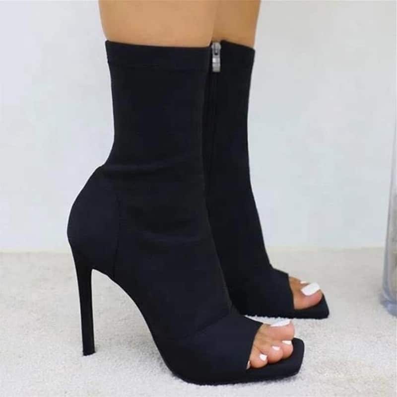 Bottines chaussettes sexy à talons hauts