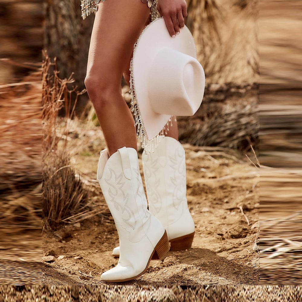 Bottes mi-hautes de cowboy pour femmes
