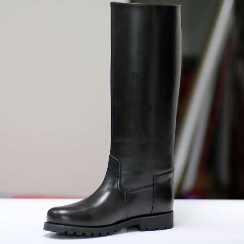 Bottes de cavalier en cuir pour hommes - Noir