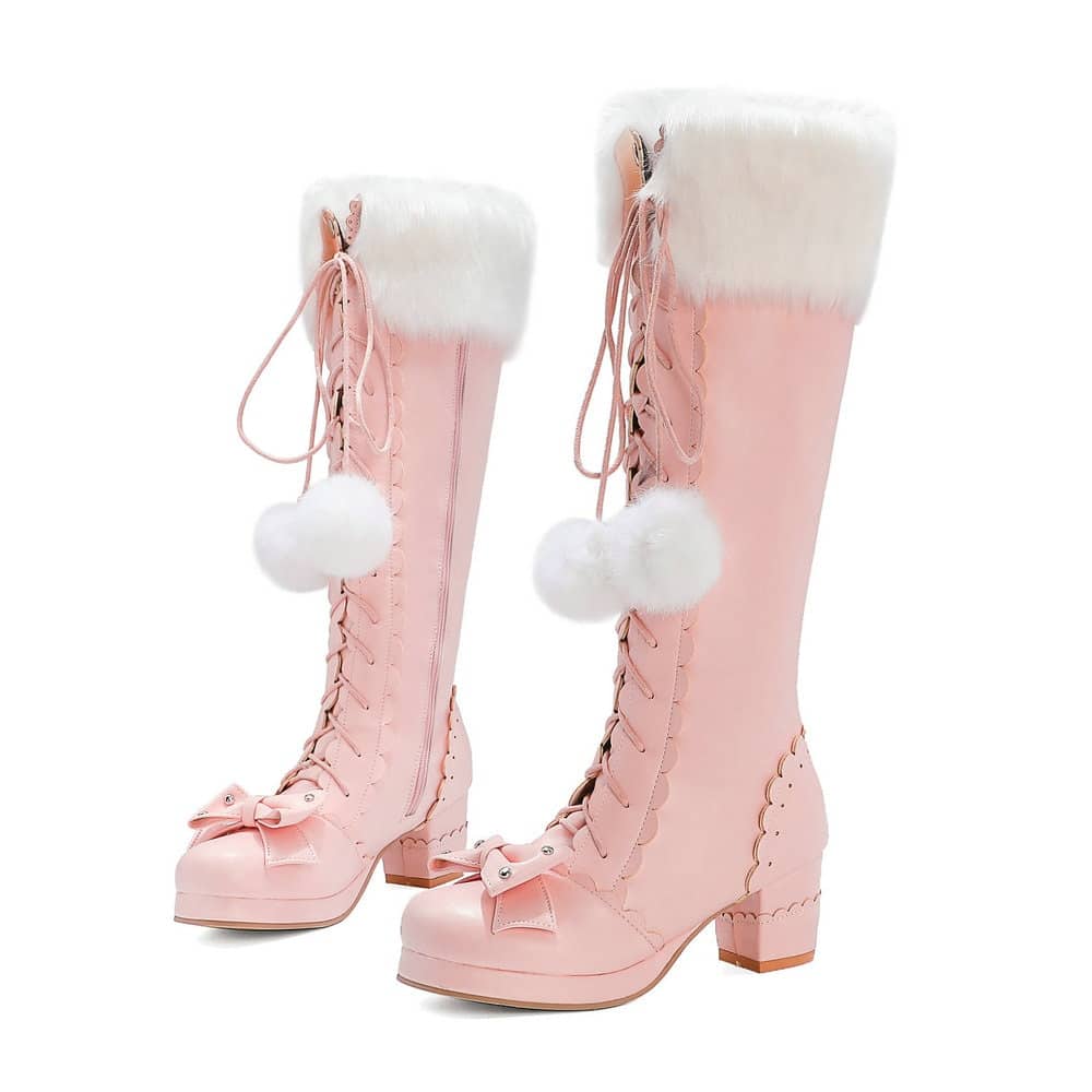 Bottes d'hiver cosplay - Rose