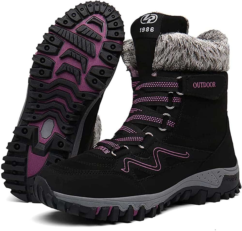 Bottes chaudes de marche pour femme