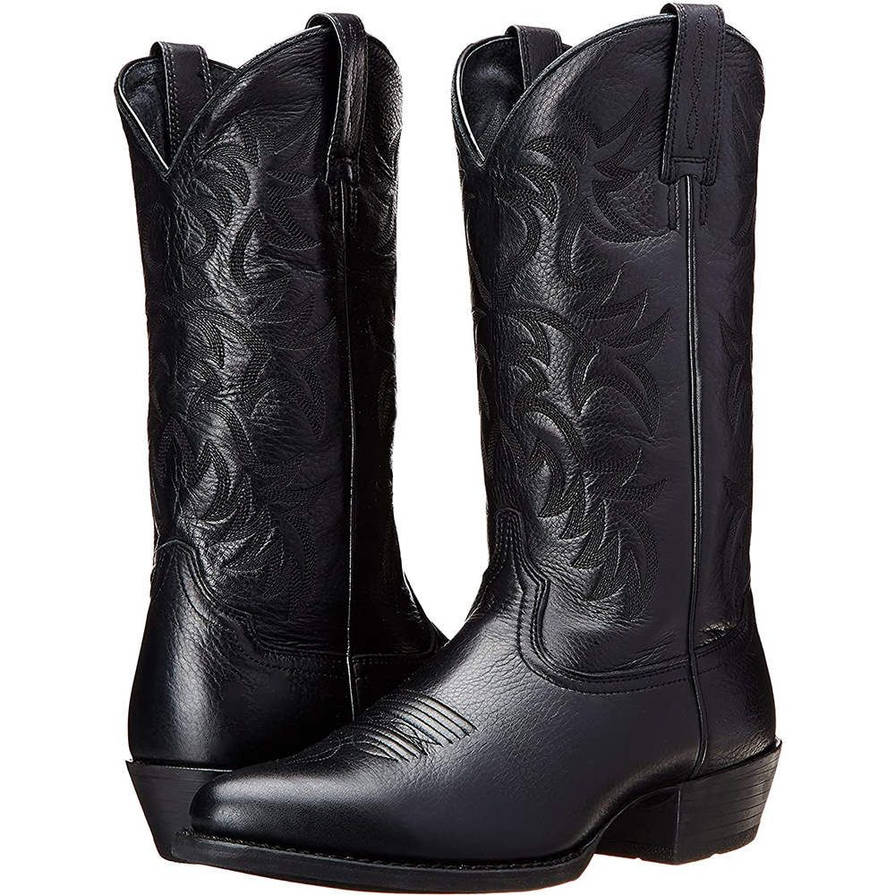 Bottes de cowboy authentique pour homme - Noir