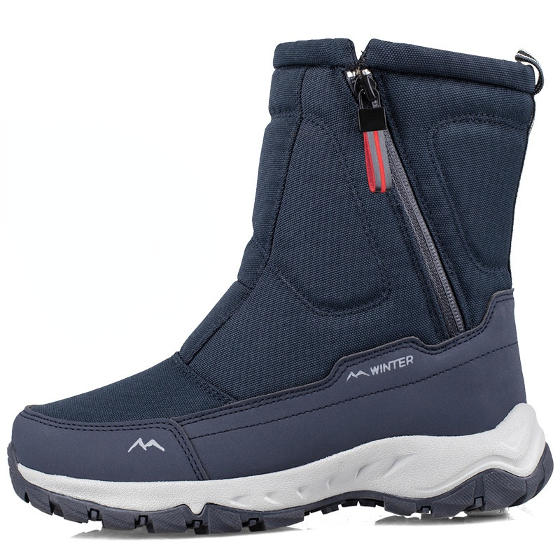 Bottes homme antidérapantes pour hiver en peluche - Bleu