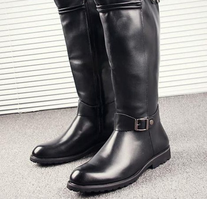 Bottes hautes vintage pour hommes - Noir
