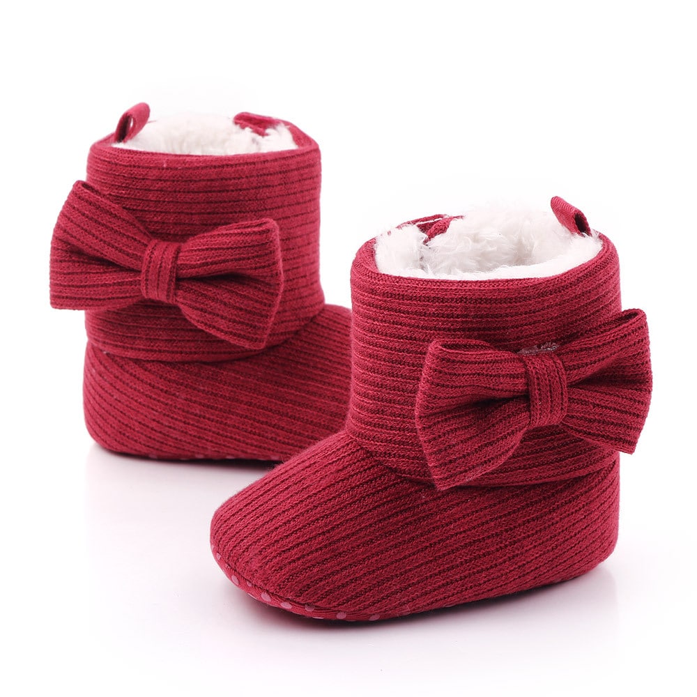 Bottines rouges fourrées