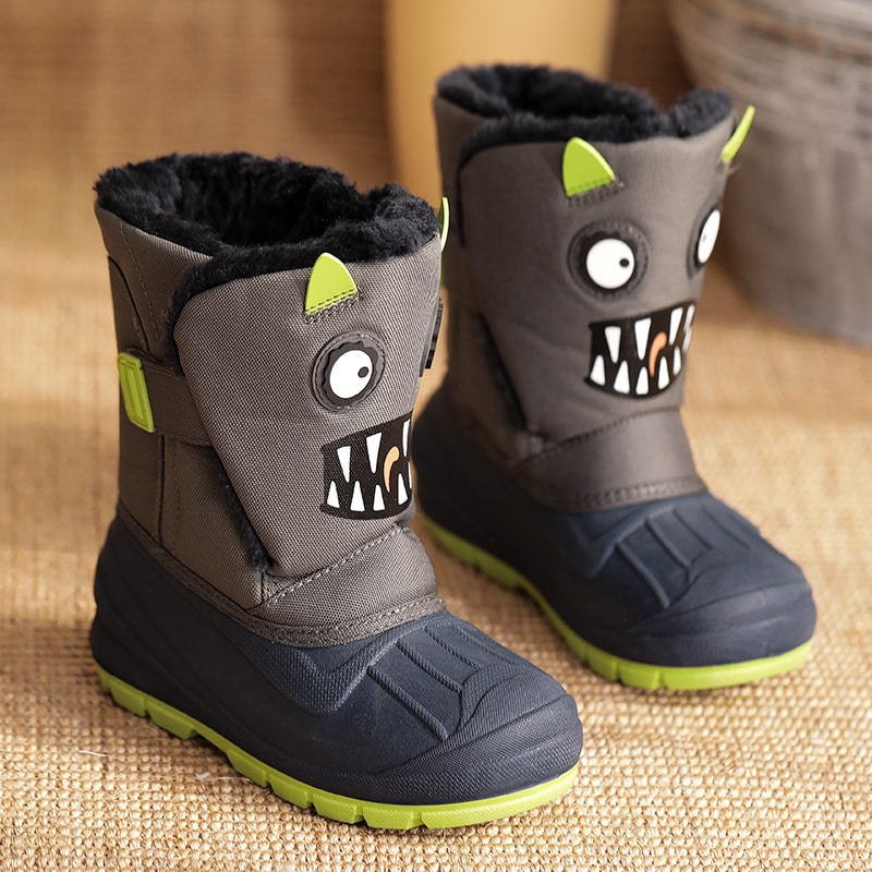 Botte de neige avec motifs imprimés pour garçon - Marron