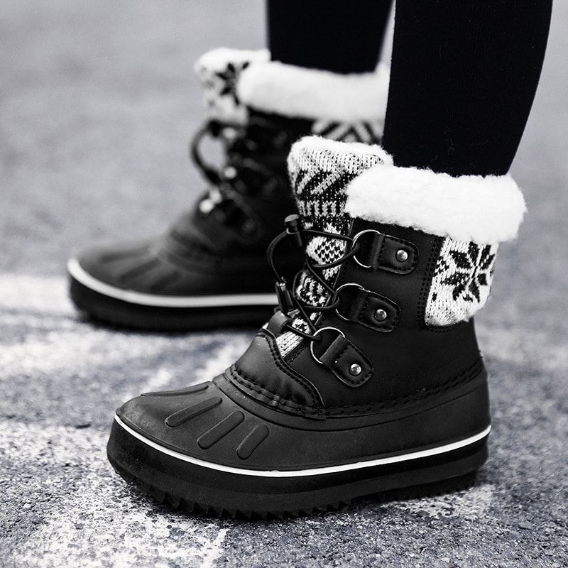 Botte de neige en fourrure pour garçons