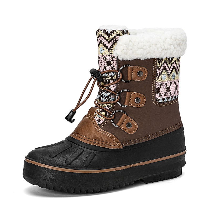 Botte de neige en fourrure pour garçons - Marron