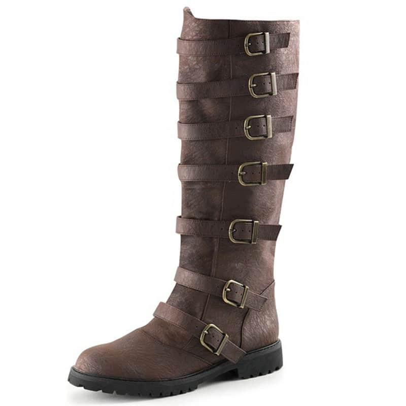 Bottes hautes de vikings pour homme et femme - Marron