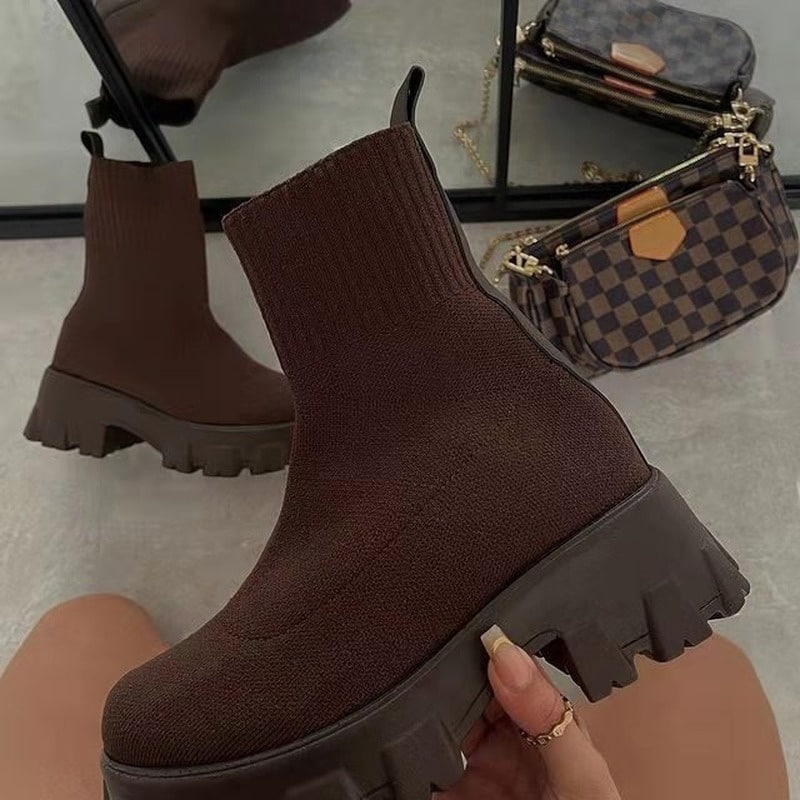 Botte chaussette à semelle épaisse