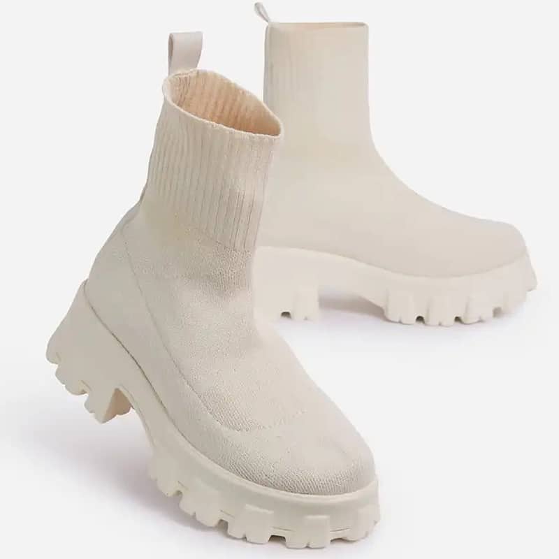 Bottes chaussette plate-forme pour femmes
