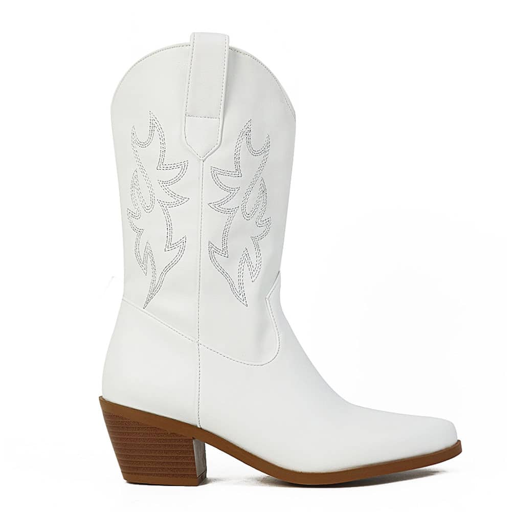 Bottes de cowboy blanches pour femme