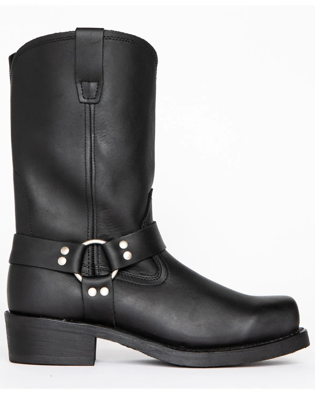 Bottes de cowboy en cuir PU noir pour hommes