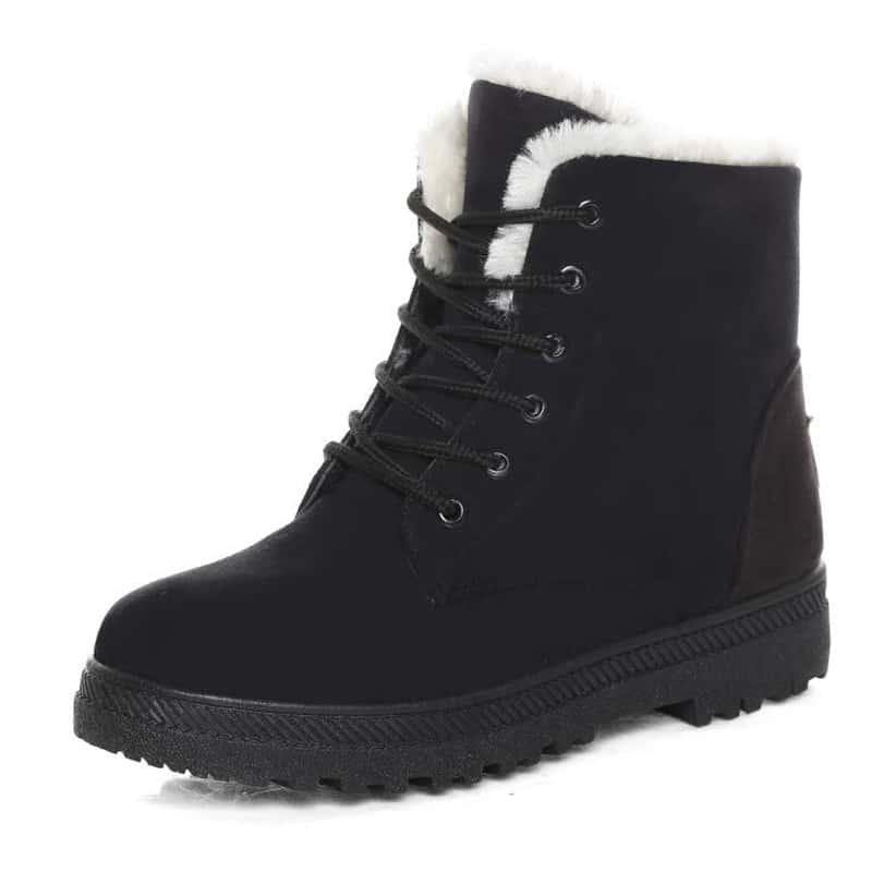 Bottes d'hiver chaude avec doublure en peluche pour femmes