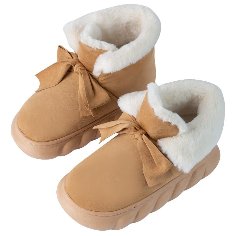 Bottines neige fourrées pour femme - Beige