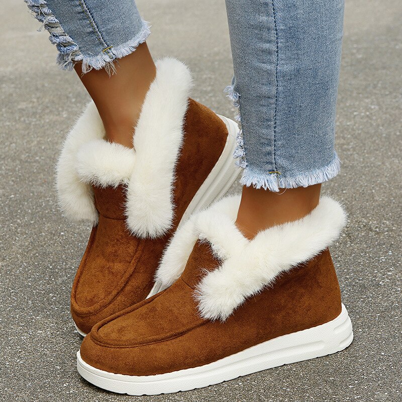 Bottines chaudes fourrées pour femme