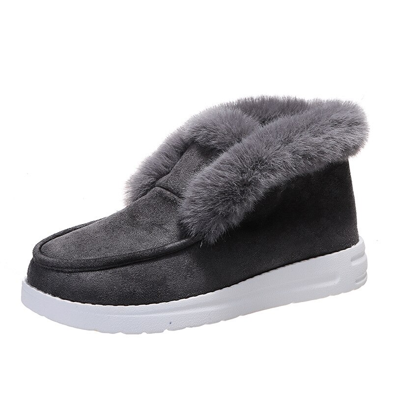 Bottines chaudes fourrées pour femme - Gris