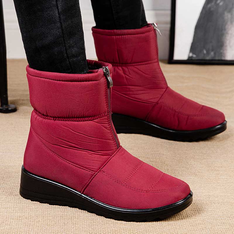 Bottes de ski rouge imperméable femme