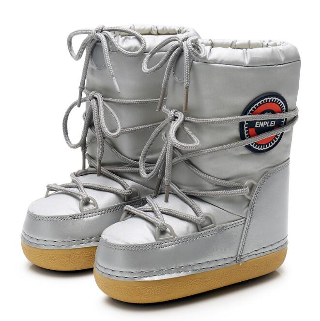 Bottes de ski imperméables fourrées pour enfant - Gris