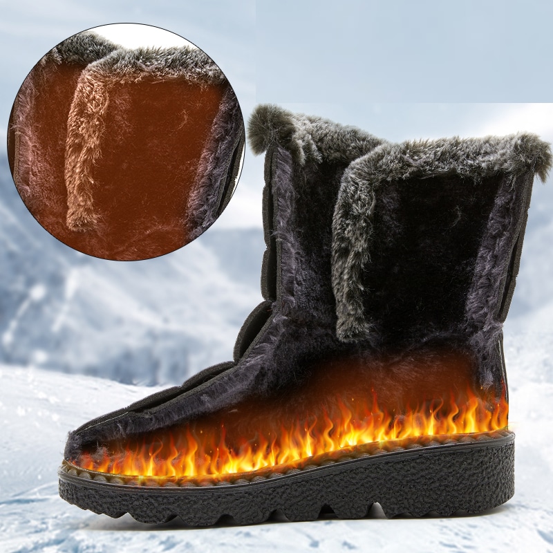 Bottes de neige imperméables en fausse fourrure