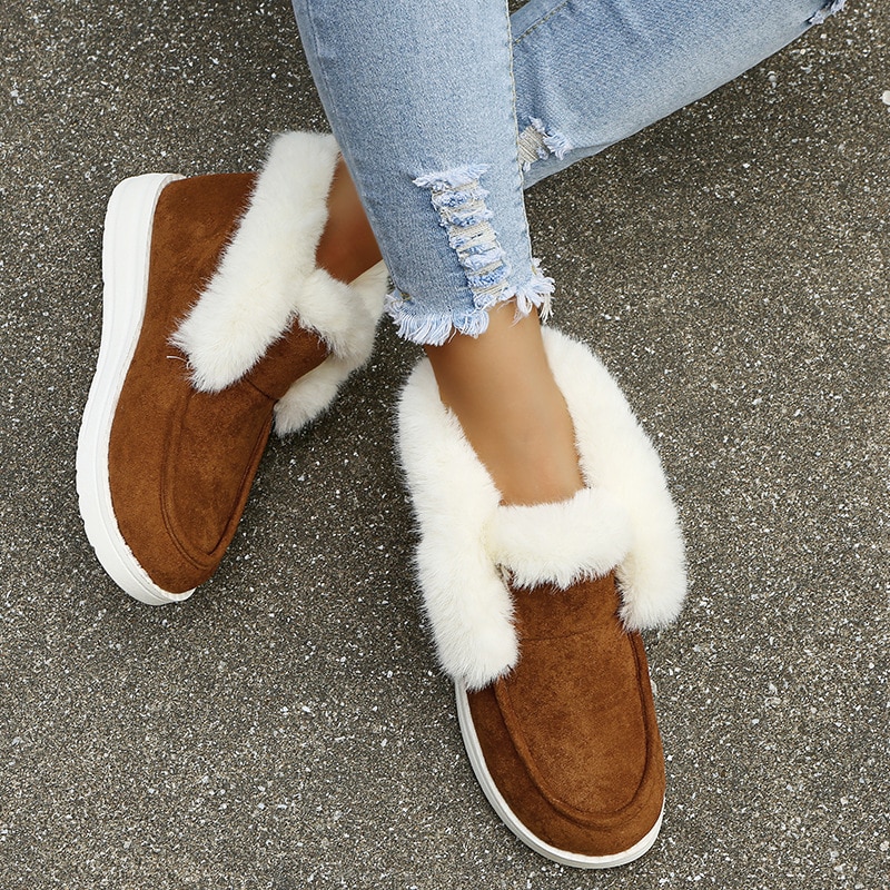 Bottines de neige courtes et chaudes pour femme